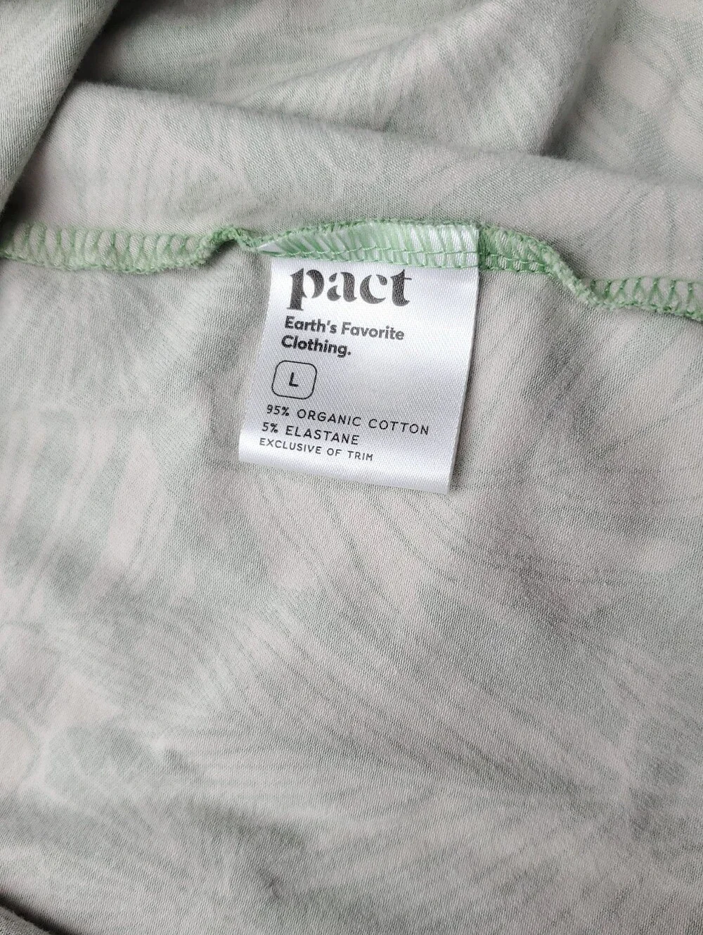 Pact Green/Cream Jade Palms Leaf Print Fit And Flare Midi Skirt Travel Size L